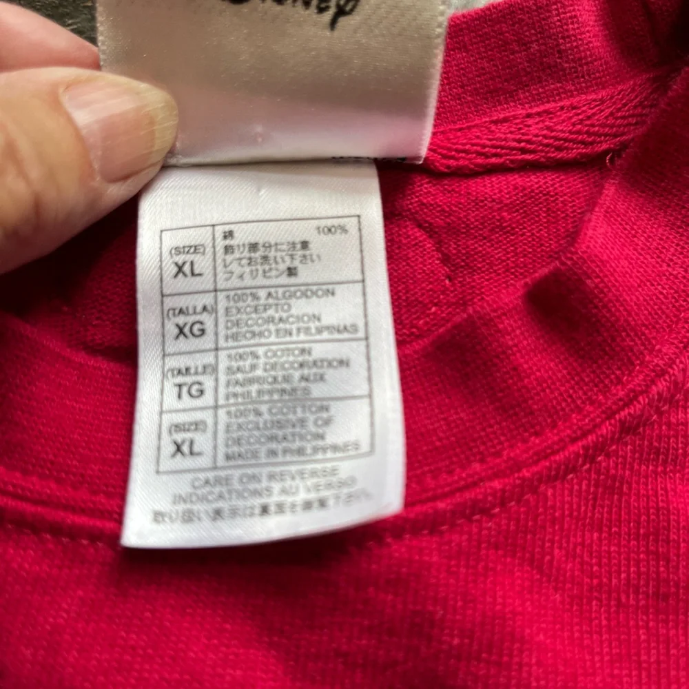 Disney Kids Mickey Mouse red crew long sleeve cotton shirt. Youth XL (vintage?)